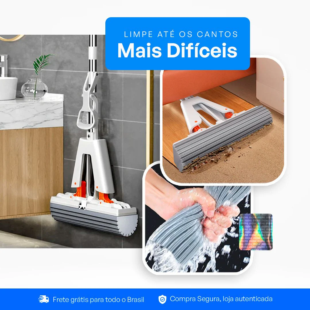 Esfregão Dobrável MaxMop©: Limpeza Fácil e Rápida! (Com Balde Incluso) - Image 3